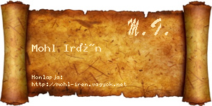 Mohl Irén névjegykártya