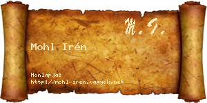 Mohl Irén névjegykártya